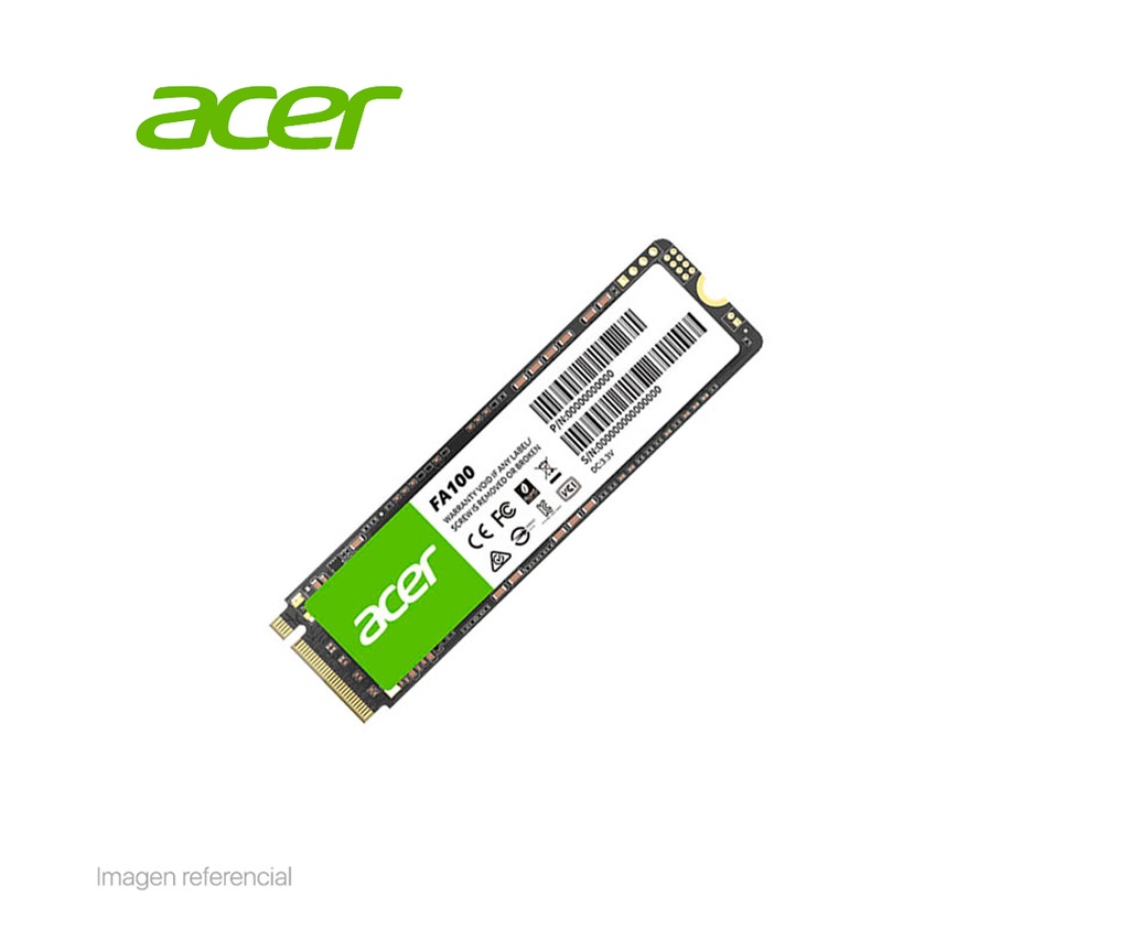 Unidad De Estado Solido SSD Acer FA100 NVMe 512GB PCI Express 3.0 M.2