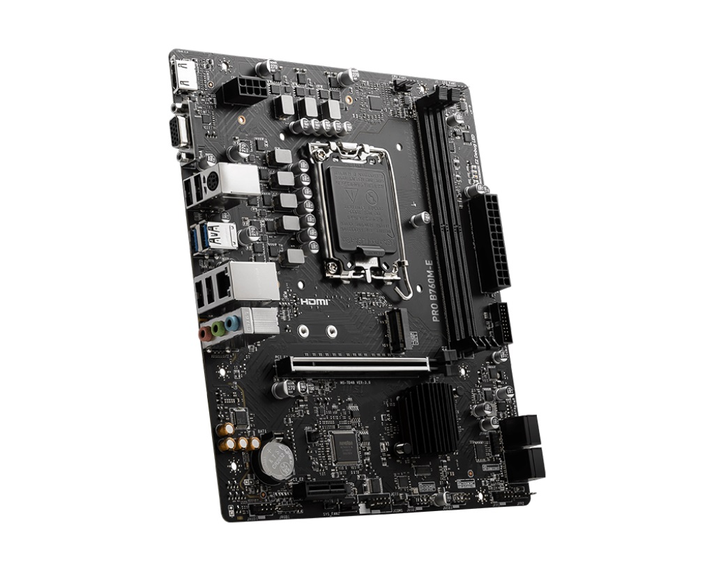 Tarjeta Madre MSI Micro-ATX PRO B760M-E S-1700 Intel B760 HDMI 128GB DDR5 Para Intel