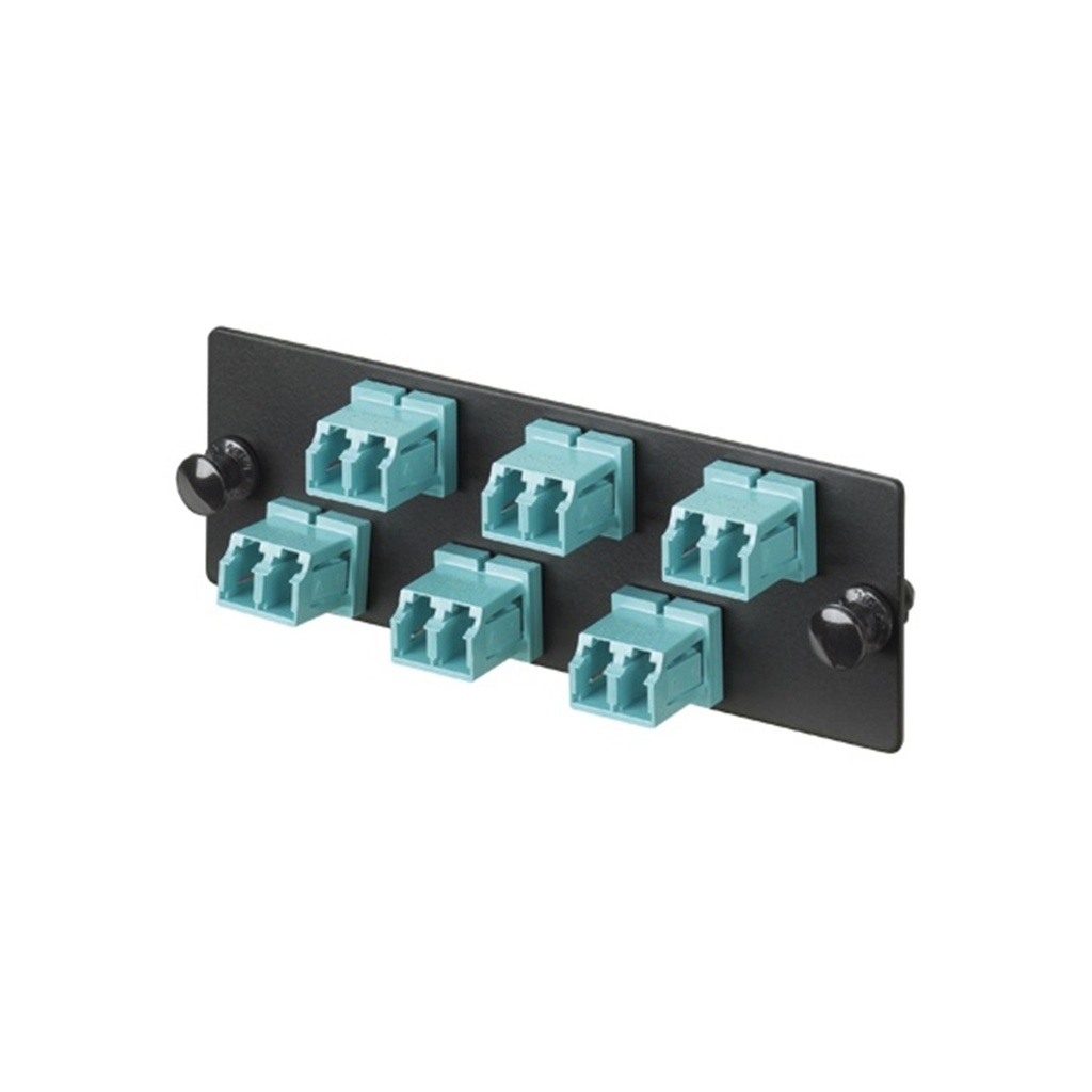 Panel de 6 Adaptadores de Fibra Óptica LC Panduit FAP6WAQDLCZ 10Gig Dúplex Multimodo