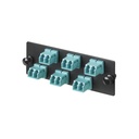 Panel de 6 Adaptadores de Fibra Óptica LC Panduit FAP6WAQDLCZ 10Gig Dúplex Multimodo