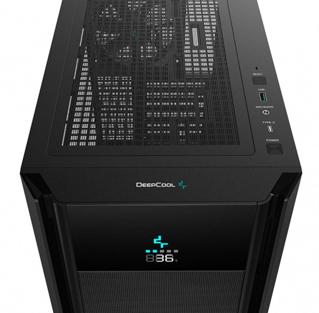 Gabinete DeepCool CH510 MESH DIGITAL con Ventana Midi-Tower ATX/EATX/Micro ATX/Mini-ATX USB 3.0 Sin Fuente 1 Ventilador Instalado