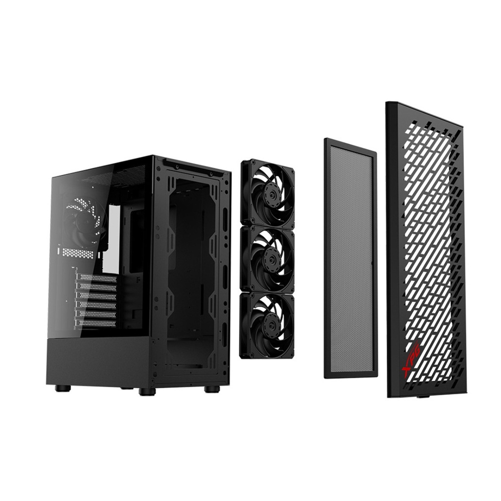 Gabinete XPG Valor Air con Ventana Midi-Tower ATX/Mini-ITX/Micro-ATX USB 3.2 sin Fuente 4 Ventiladores Instalados