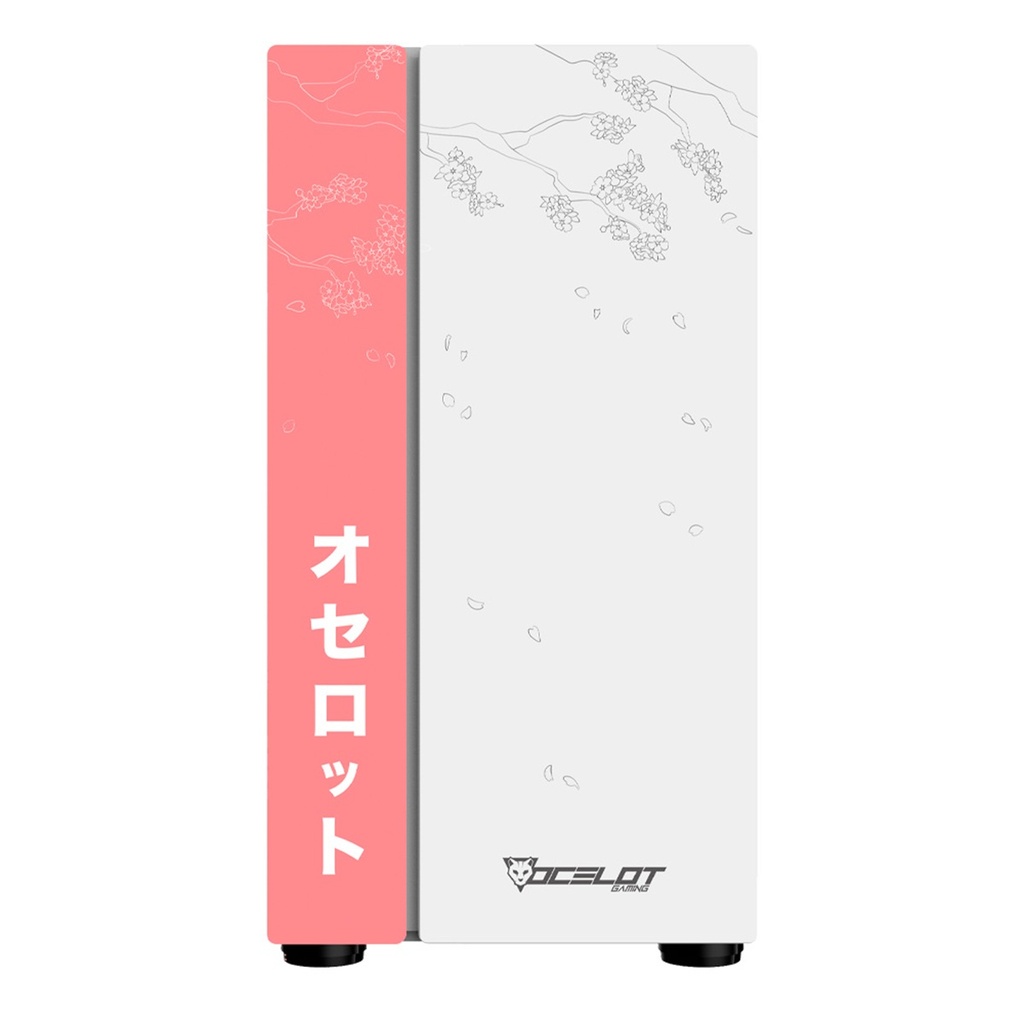 Gabinete Ocelot Gaming Hanami 1 Con Ventana Midi-Tower Micro-ATX/Mini-ITX USB 3.0/2.0 Sin Fuente Sin Ventiladores Instalados