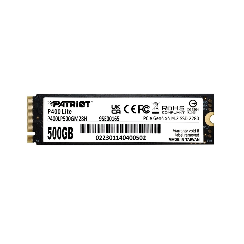 Unidad de Estado Solido SSD Patriot P400 Lite NVMe 500GB PCI Express 4.0 M.2