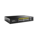 Switch Netis Fast Ethernet P116GH 16 Puertos PoE 10/100Mbps + 2 Puerto Uplink 200W 9.2 Gbit/s 8000 Entradas No Administrable 