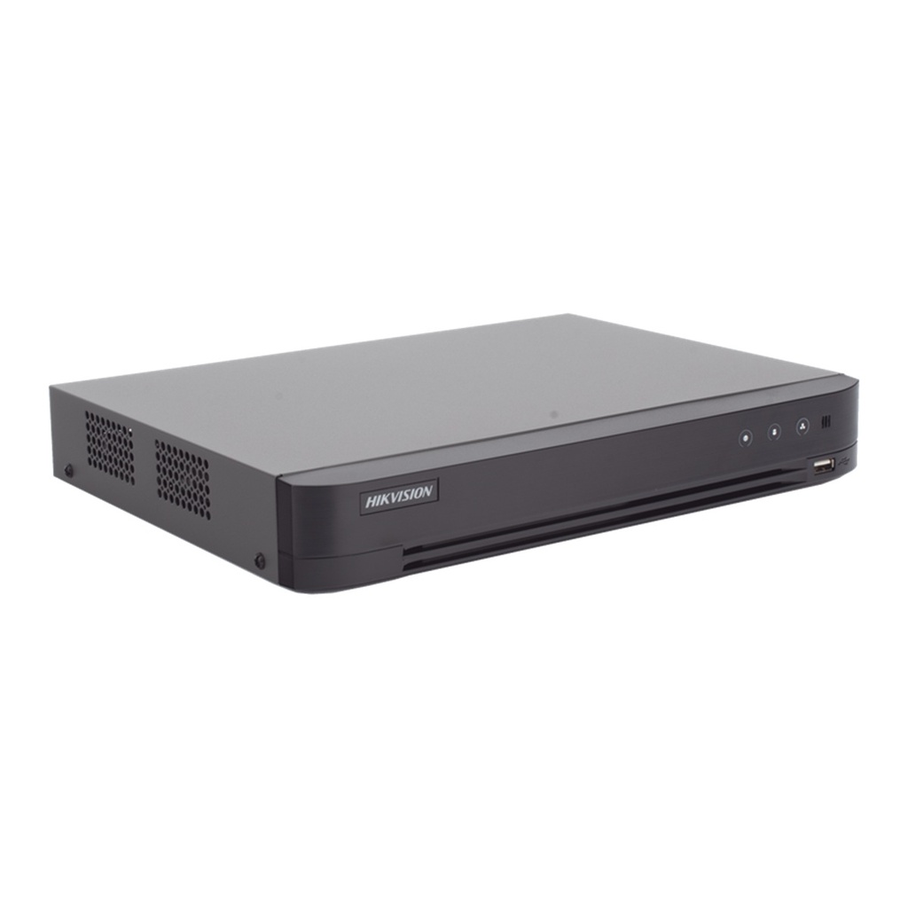 DVR Hikvision IDS-7204HUHI-M1/A/XT de 4 canales TURBOHD + 4 Canales IP de hasta 8 MP (4K) Audio de dos vías por Coaxitron 2 Bahía de Disco Duro(No Incluido) H.265+ 