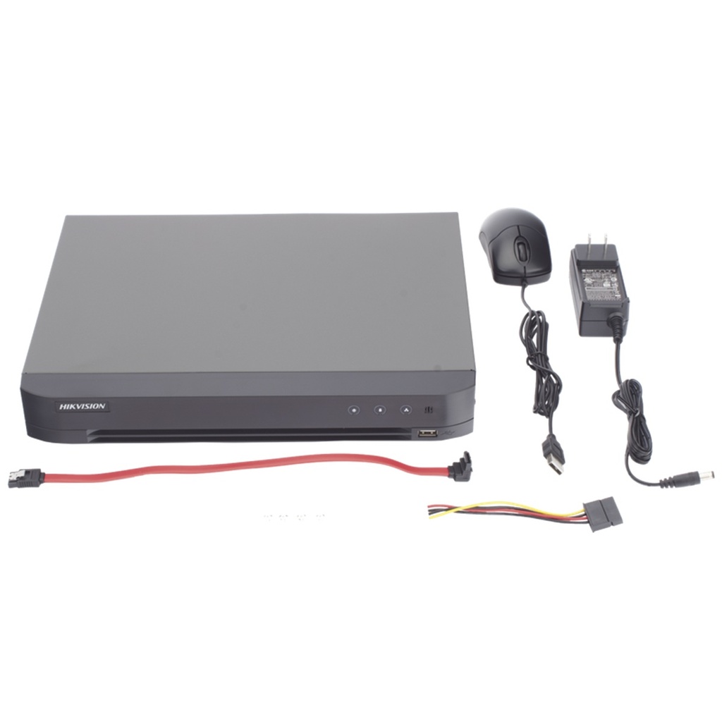 DVR 8 Canales TURBOHD + 8 Canales IP 4K Audio por Coaxitron ACUSENSE Reconocimiento Facial 1 Bahía de Disco Duro Alarmas I/O Salida de Video en 4K H.265+