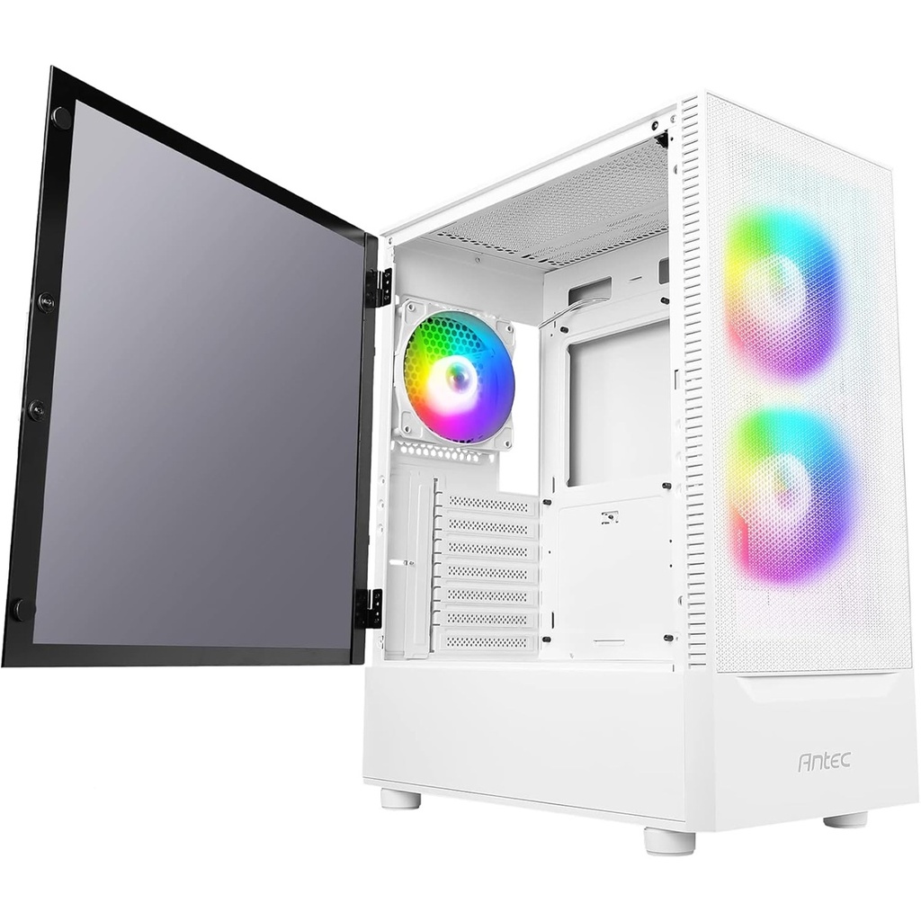 Gabinete Media Torre Antec NX410 White ATX Cristal 3 Ventiladores 3x USB Sin Fuente