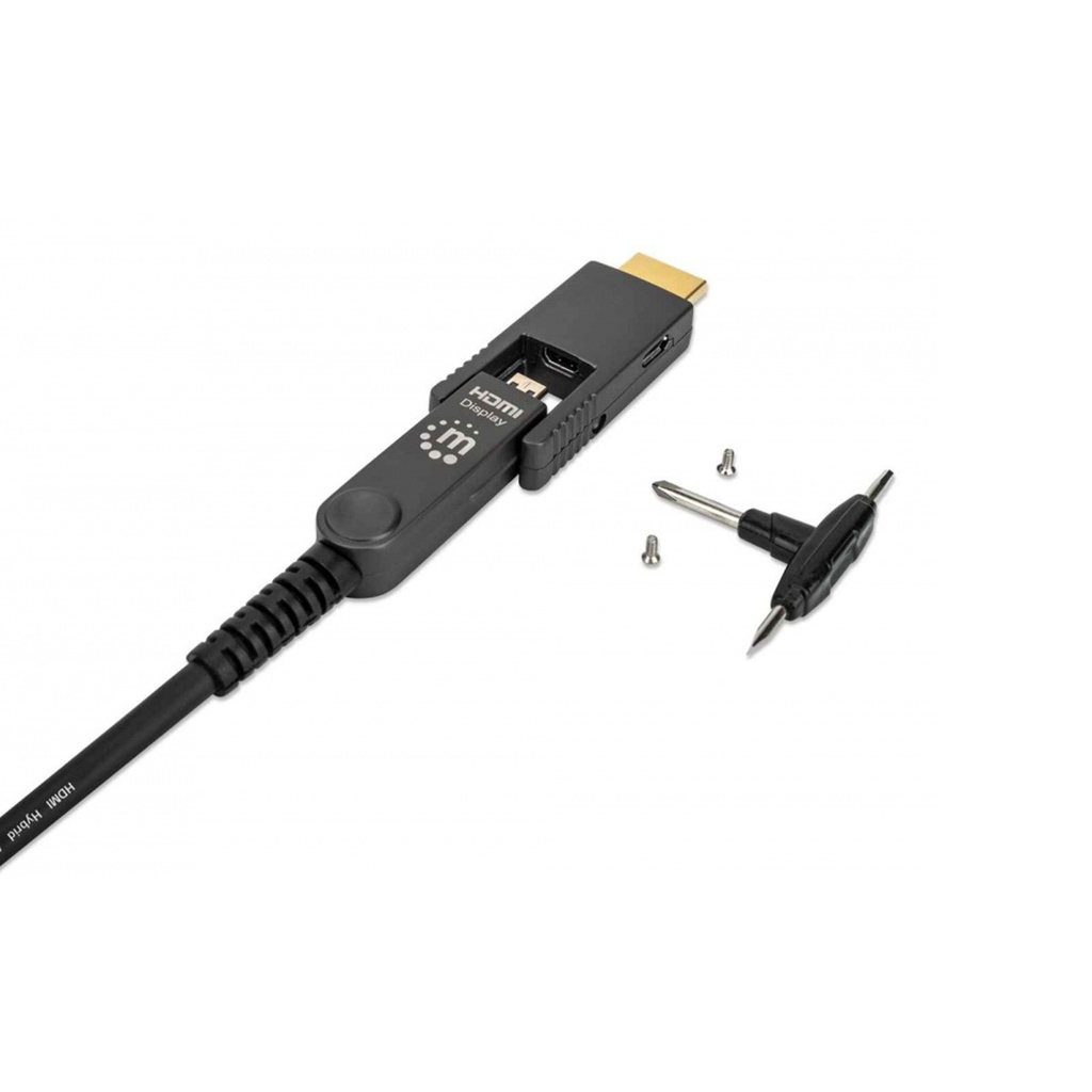 Cable Desmontable HDMI Óptico Manhattan HDMI-A - HDMI-D 4K 60Hz 20 Metros