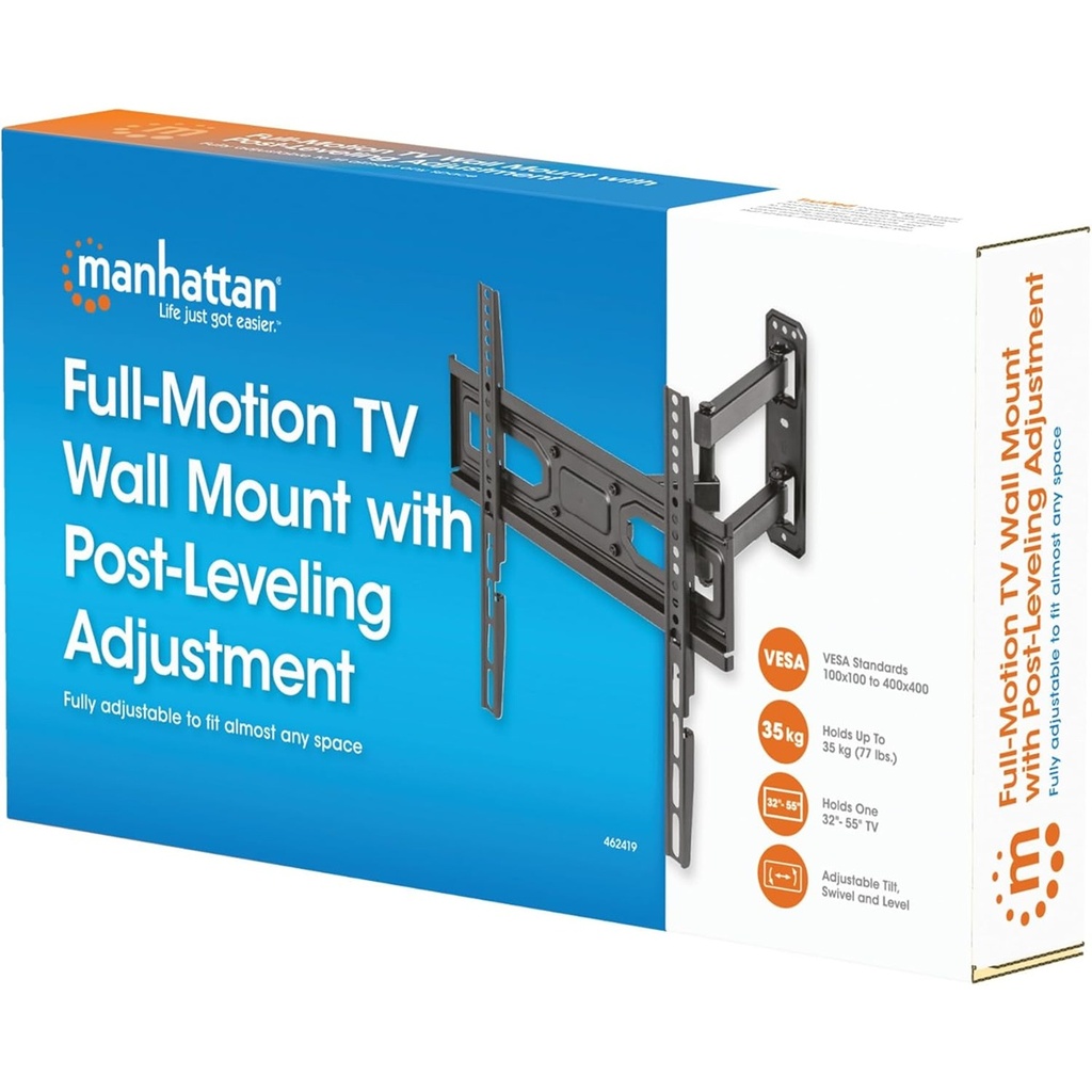Soporte de Pared Manhattan 462419 para Pantalla 32" - 55" Hasta 35kg