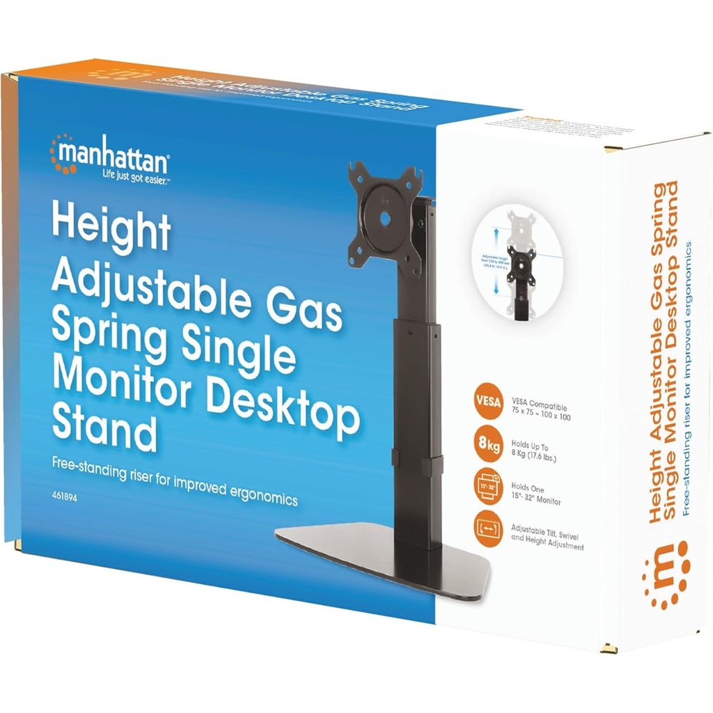 Soporte de Escritorio Manhattan 461894 Para 1 Monitor 15" - 32" Hasta 8kg