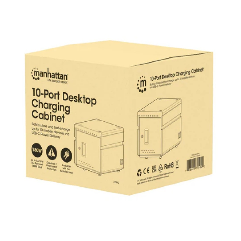 Estación de Carga Manhattan 715942 10 Puertos USB C 180W
