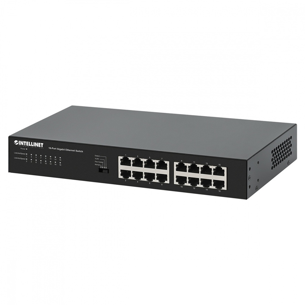 Switch Intellinet Gigabit Ethernet 561815 16 Puertos 10/100/1000Mbps 32 Gbit/s 8.192 Entradas No Administrable 