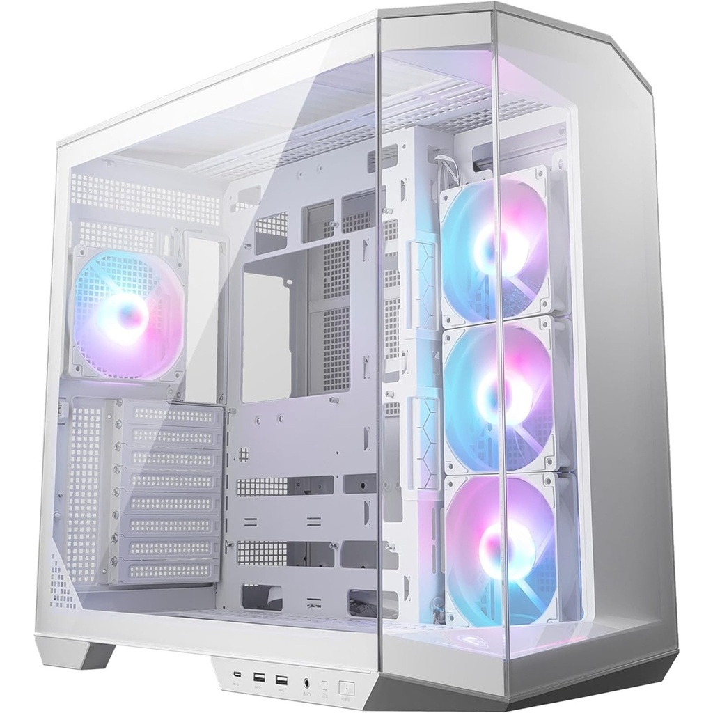 Gabinete MSI MAG PANO M100R PZ / WHITE Midi-Tower ATX/Micro-ATX/Mini-ITX USB 3.0 Sin Fuente 4 Ventiladores Instalados