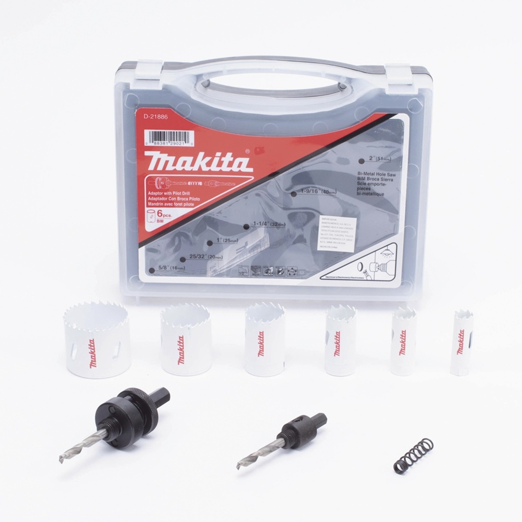 Juego de Brocas de Acero Rápido Makita D21870 6 Piezas Para Metal/Plástico/Madera 