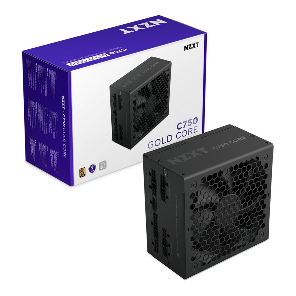 Fuente de Poder NZXT C850 Gold Core 80 PLUS Gold ATX Modular 24-pin ATX 12VHPWR 135mm 850W