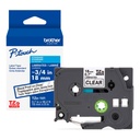 Cinta Térmica Directa Brother TZE141G Negro sobre Transparente 18 mmx8 m