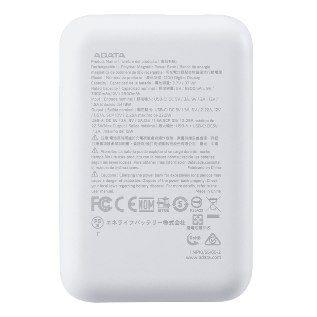Cargador Portátil Adata Power Bank C10022 10.000mAh