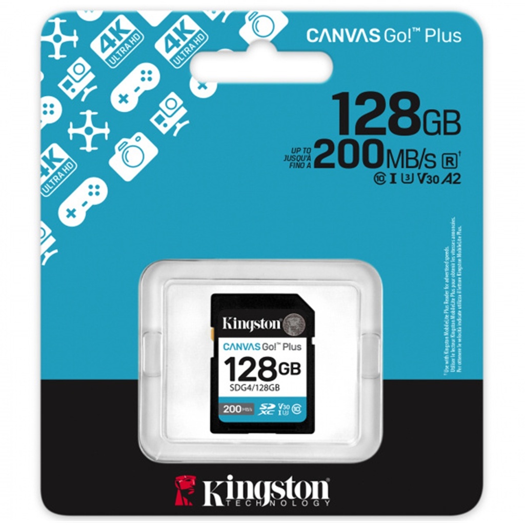Memoria Flash Kingston Canvas Go! 128GB SDXC UHS-I Clase 10