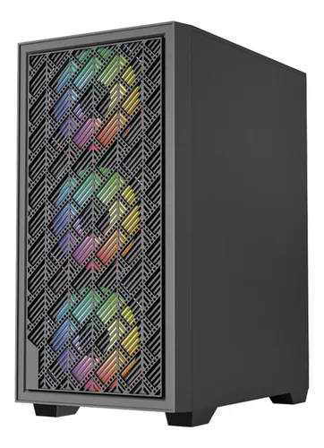 Gabinete balam rush gamer compact mini torre nitrox edge aircool 4700a / max mb m-atx sin fuente / 1x usb a 3.0 + 2x usb a 2.0 + 4xfan 120mm argb 4 pin / panel izq cristal + frente mesh / negro