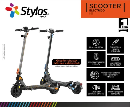 Scooter electrico stylos m3 naranja -