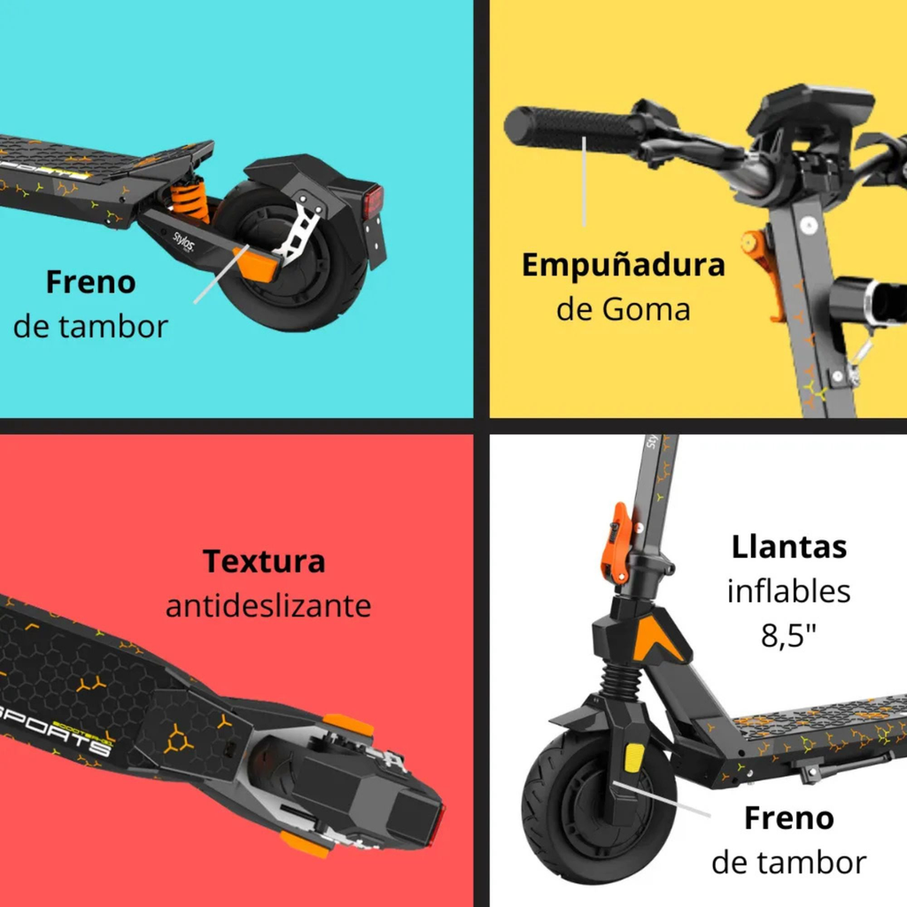 Scooter electrico stylos m3 naranja -