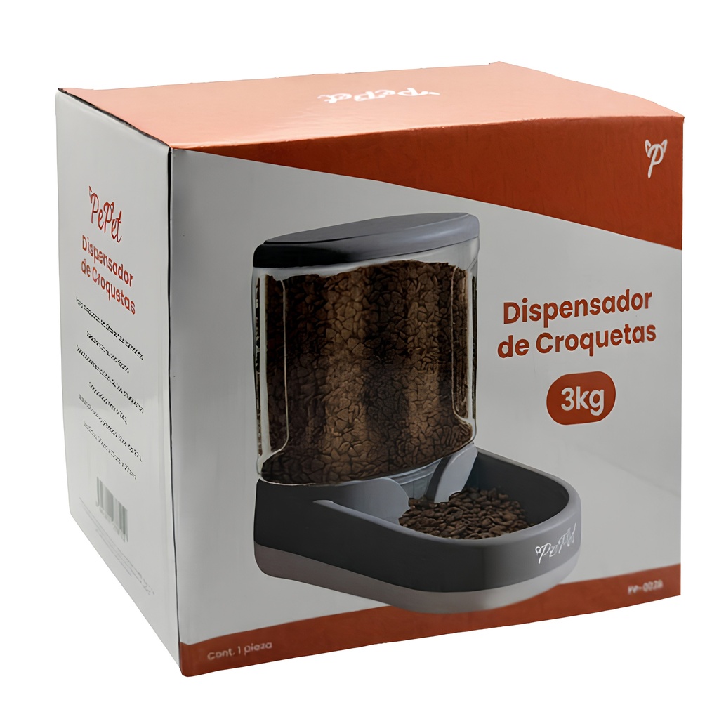 Dispensador de Croquetas Pepet Automatico 3 Kg para Mascotas