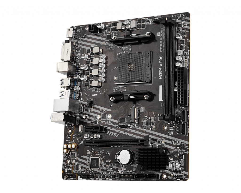 Tarjeta Madre MSI A520M-A Pro AM4 DDR4 4400MHz HDMI DVI Micro ATX