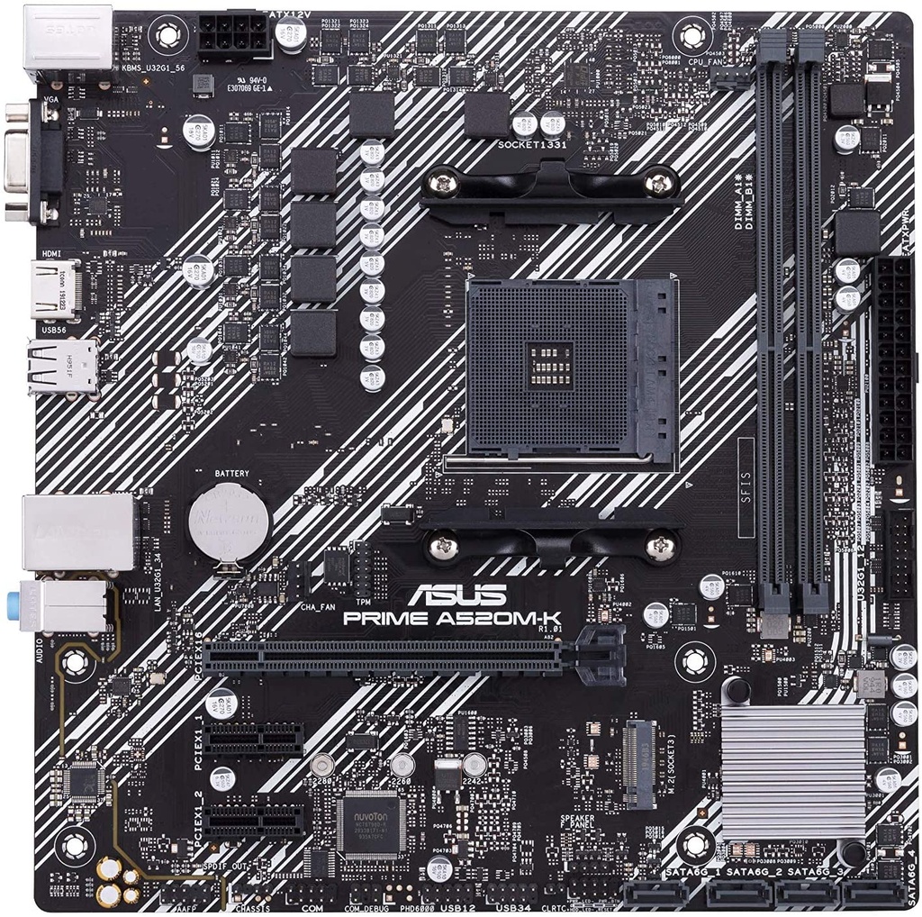Tarjeta Madre ASUS micro ATX PRIME A520M-K S-AM4 AMD A520 HDMI 64GB DDR4 para AMD