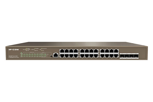 Switch IP-COM Gigabit Ethernet G5328P-24-410W, 24 Puertos PoE 10/100/1000Mbps + 4 Puertos SFP, 56Gbit/s, 16.000 Entradas - Administrable