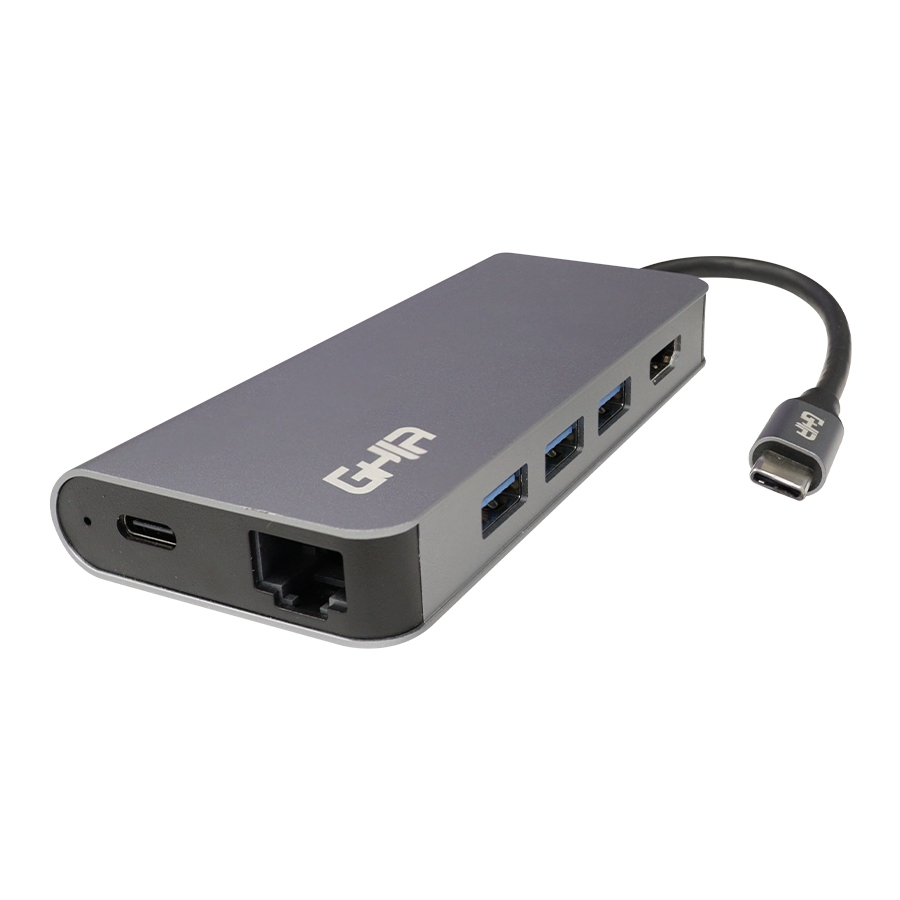 Adaptador multipuerto 8 en 1 ghia usb 3.1 de tipo c a hdmi rj45
