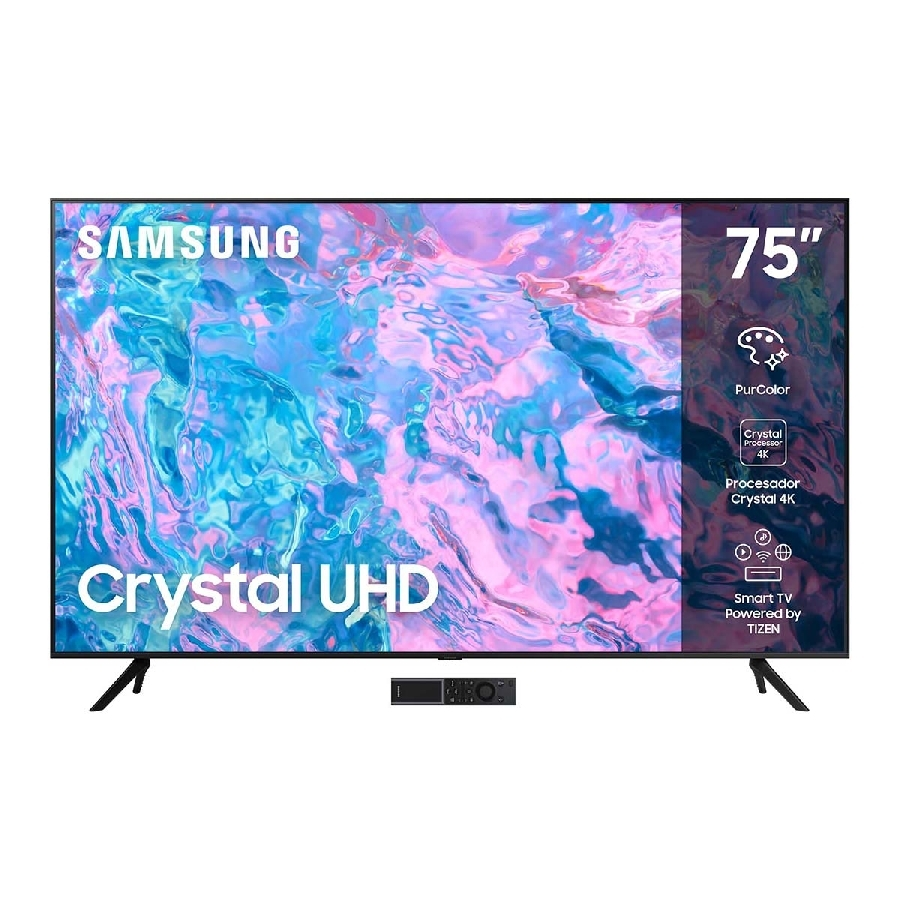 Pantalla Samsung Smart TV LED CU7000 75" 4K Ultra HD