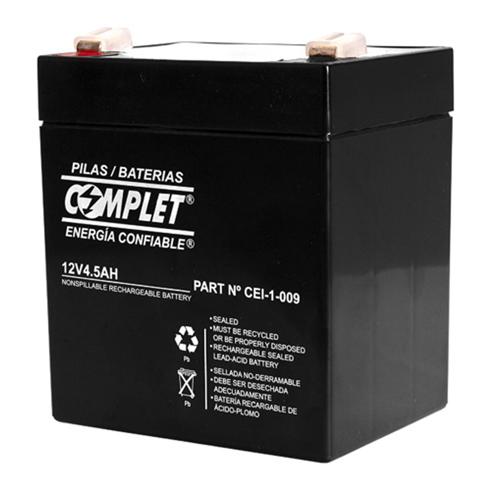 Complet Batería Sellada CEI-1-009, VRLA, 12V, 4500mAh