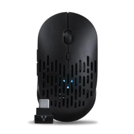 Mouse vorago inalambrico tipo c y bt 2400 dpi recargable negro mo-208