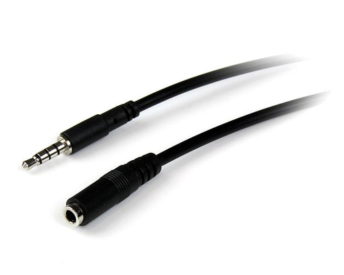 Cable de 2m extensor de audífonos y diadema headset mini-jack con plug de 3.5mm y 4 pines macho a hembra - startech.com mod. muh