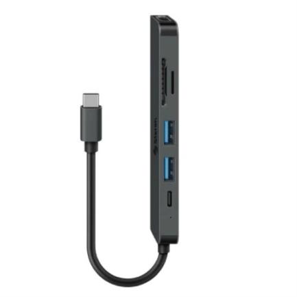 Estación de conexión steren usb c 6 en 1 color negro