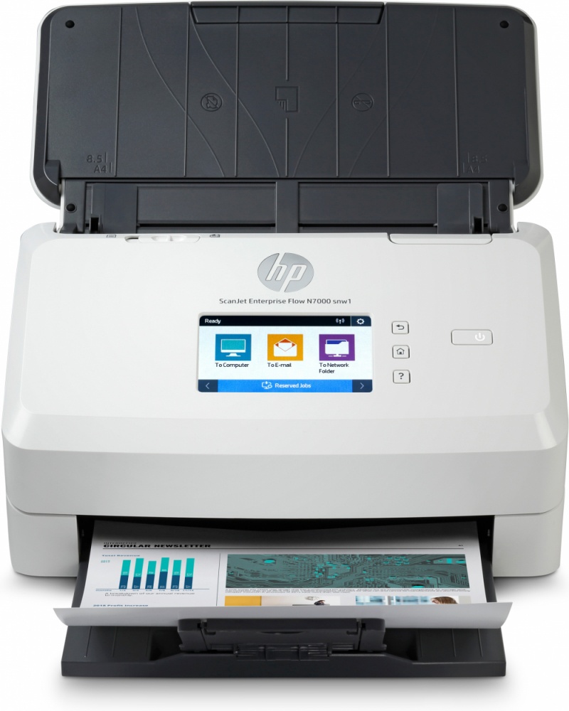 Escáner hp scanjet enterprise flow n7000 snw1 adf resolución 600 dpi