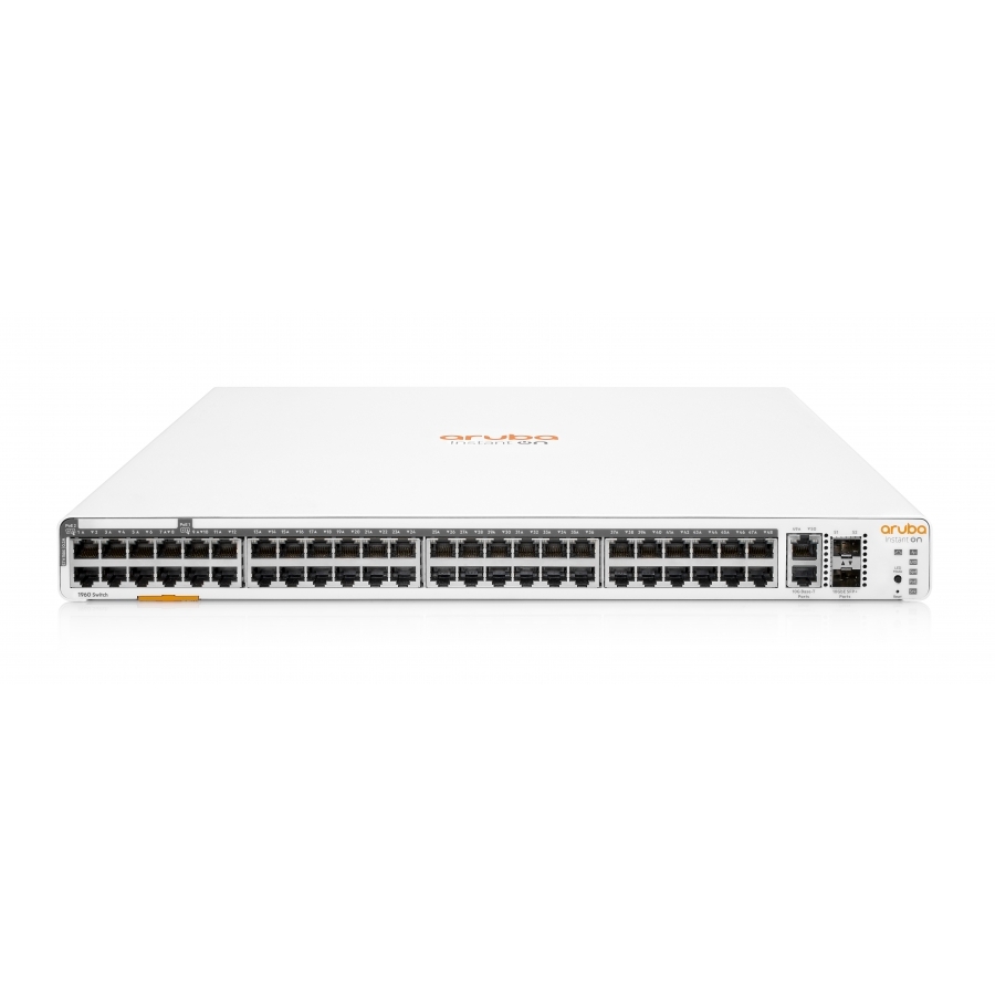 Switch hpe aruba jl809a instant on 1960 48 rj-45 10 100 1000 poe cl4 y cl6, 2 sfp+ 10 gbe, 10gbase-t