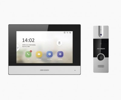 Kit de videoportero analógico / ip a 4 hilos con función de llamada a app hik-connect / monitor se conecta a internet por cable 