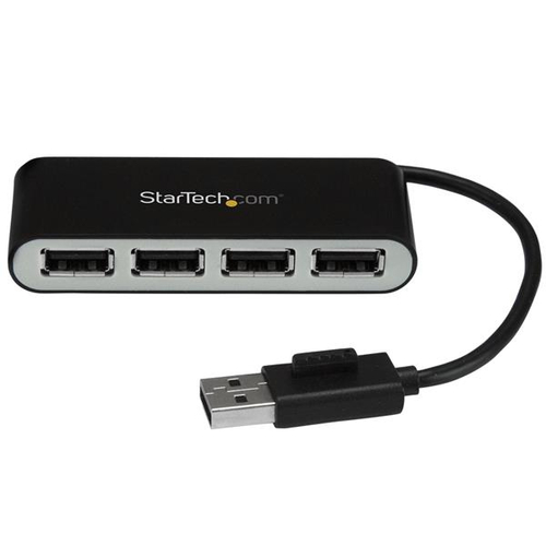 Concentrador usb 2.0 de 4 puertos con cable integrado - hub portátil usb 2.0 de 4 puertos alimentado por el bus - startech.com m