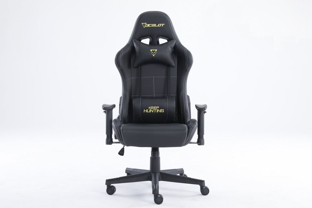 Silla gamer ocelot color negro base ajustable y de plástico