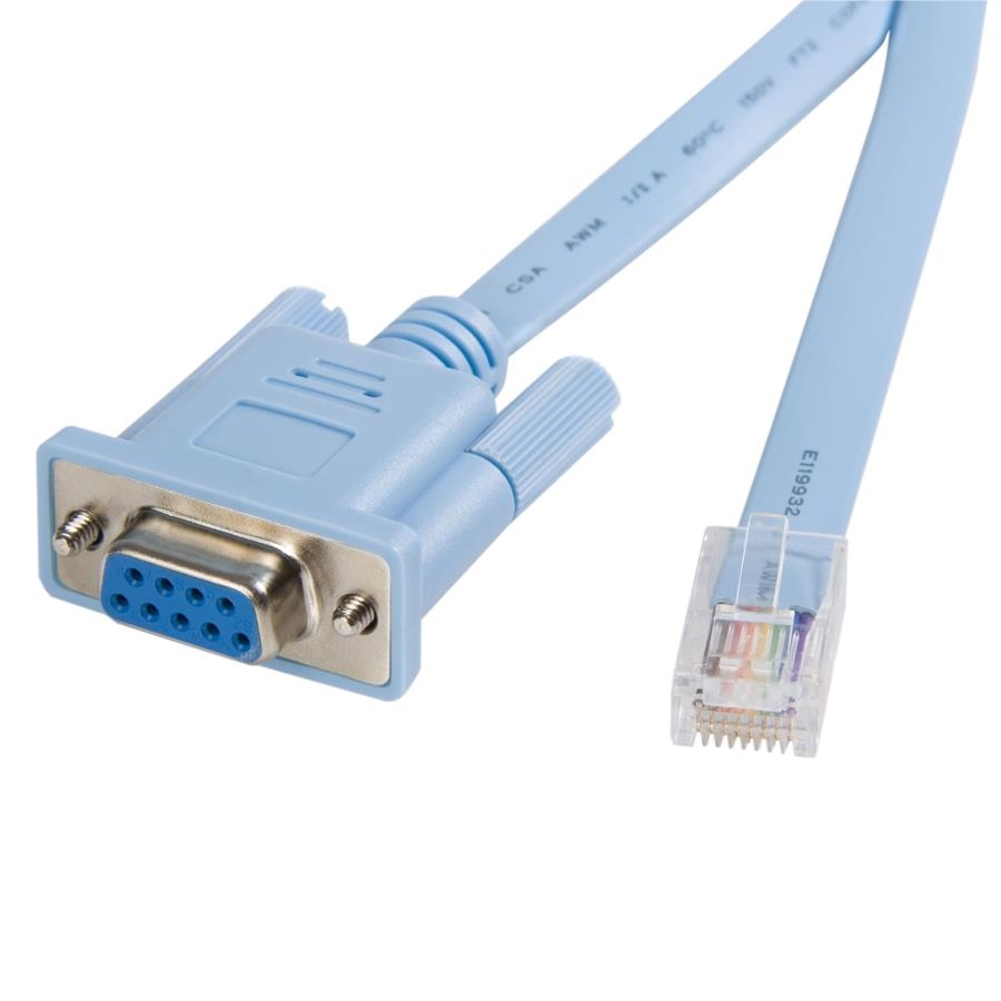 Cable 1.8m para gestión de router consola cisco rj45 a serial db9 - rollover - macho a hembra - startech.com mod. db9concabl6