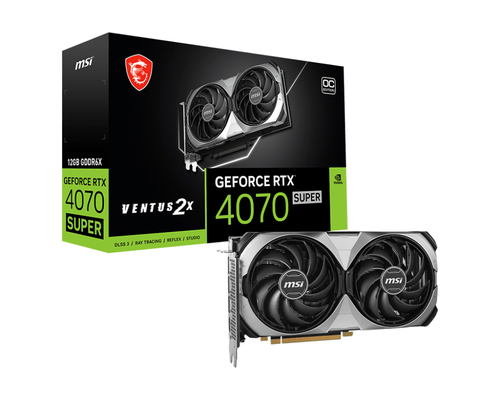 Tarjeta de video msi rtx 4070 super 12g ventus 2x oc 12gb gddr6x 2505 mhz 1*hdmi 3*dp