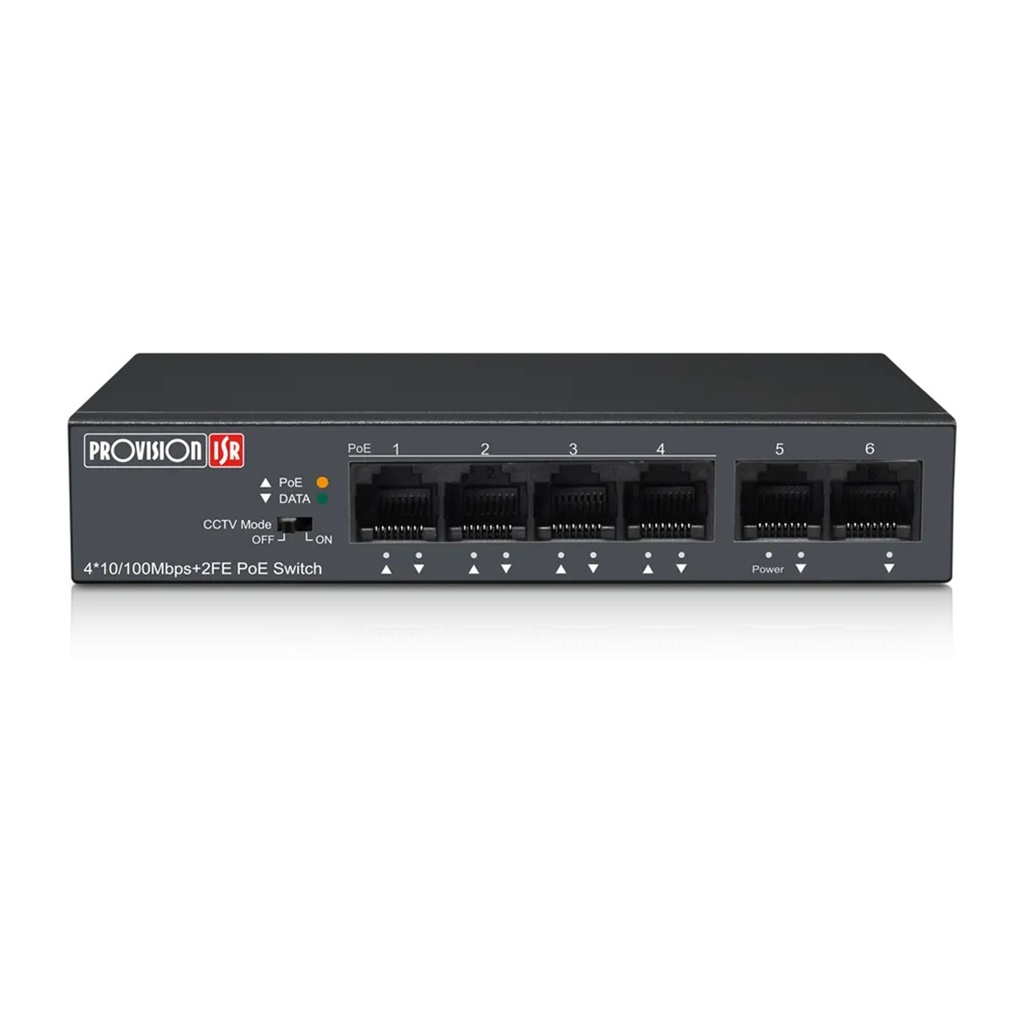 Switch Provision-ISR Gigabit Ethernet PoES-0460C+2I-V2 6 Puertos PoE 10/100/1000Mbps + 2 Puertos Uplink 2 Gbit/s 1000 Entradas No Administrable