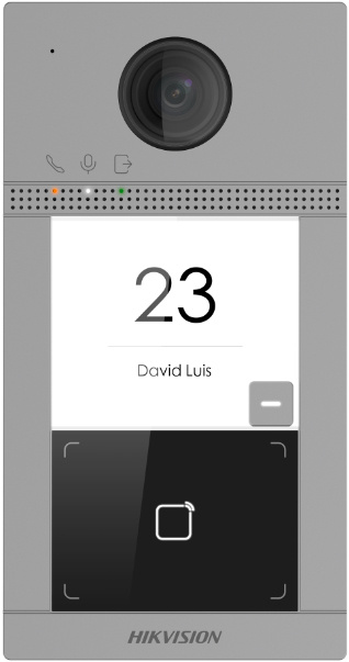 Videoportero ip 2 megapixel / llamada y apertura remota desde app hik-connect / poe / exterior ip65 + antivandalico ik08 / 1 departamento / apertura con tarjeta / soporta 2 puertas y hasta 6 monitores