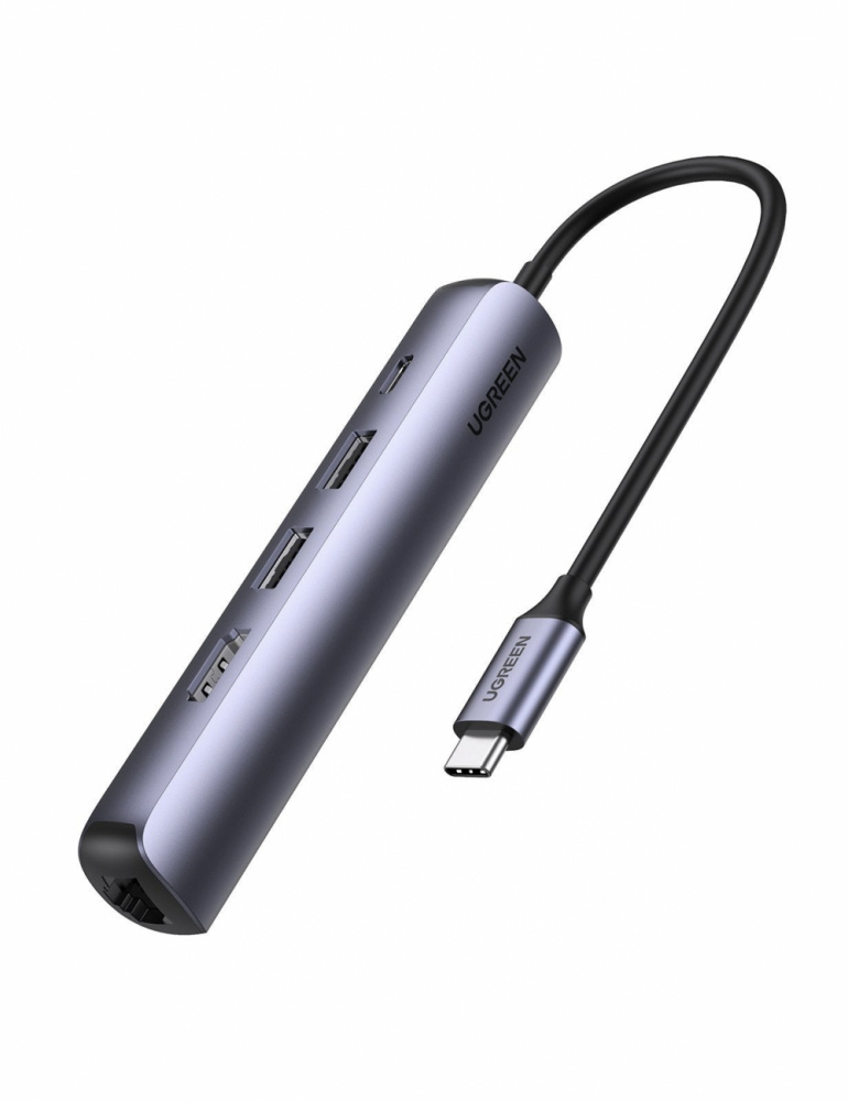 Hub usb-c (docking station) 5 en 1 | ultra delgado | 2 usb-a 3.1 a (5 gbps) | hdmi 4k@60hz | rj45 (gigabit ethernet) | usb-c pd carga rápida 100w | protección múltiple | chips inteligentes | pequeño y ligero | caja de aluminio.