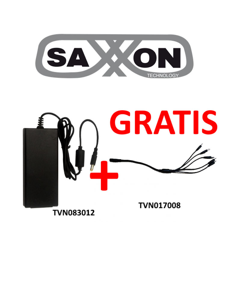 Fuente De Poder Regulada SAXXON uFP12VDC41APAQ 12V Incluye Divisor De Energía De 5 Conectores