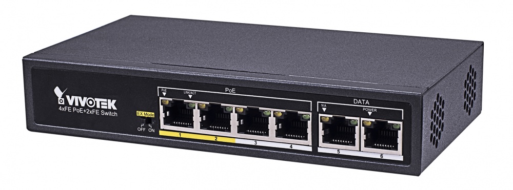 Switch Poe Vivotek awfet060c065 No Administrable 4 Puertos Poe Fe / 2 Puertos Fe hasta 200mts