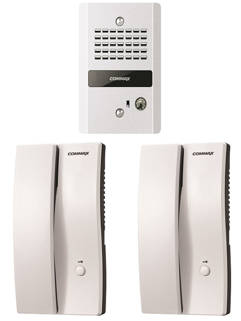 Commax paqdr2gn - paquete de audioportero frente de calle con 2 equipos de interfon con conexion directa a 110v / apertura de pu