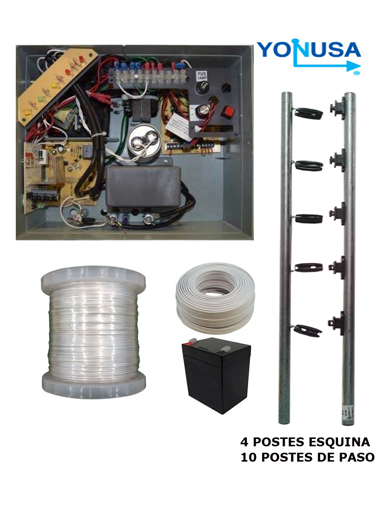 Energizador Yonusa PAKEY10000127AF De Alta Frecuencia Para Cerco Eléctrico De 10000V